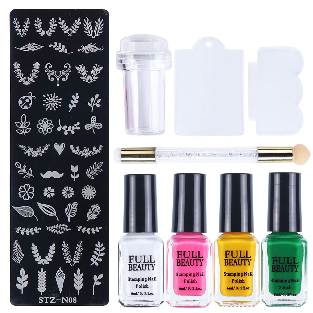 Nail Art Kits 1 Set Stamping Polish+Stamping Plate+Stamper+Scraper Image Painting Stencil For Nails Colorful Gel Varnish Kit LA797
Nail Art Kits 1 Set Stamping Polish+Stamping Plate+Stamper+Scraper Image Painting Stencil For Nails Colorful Gel Varnish Kit LA797