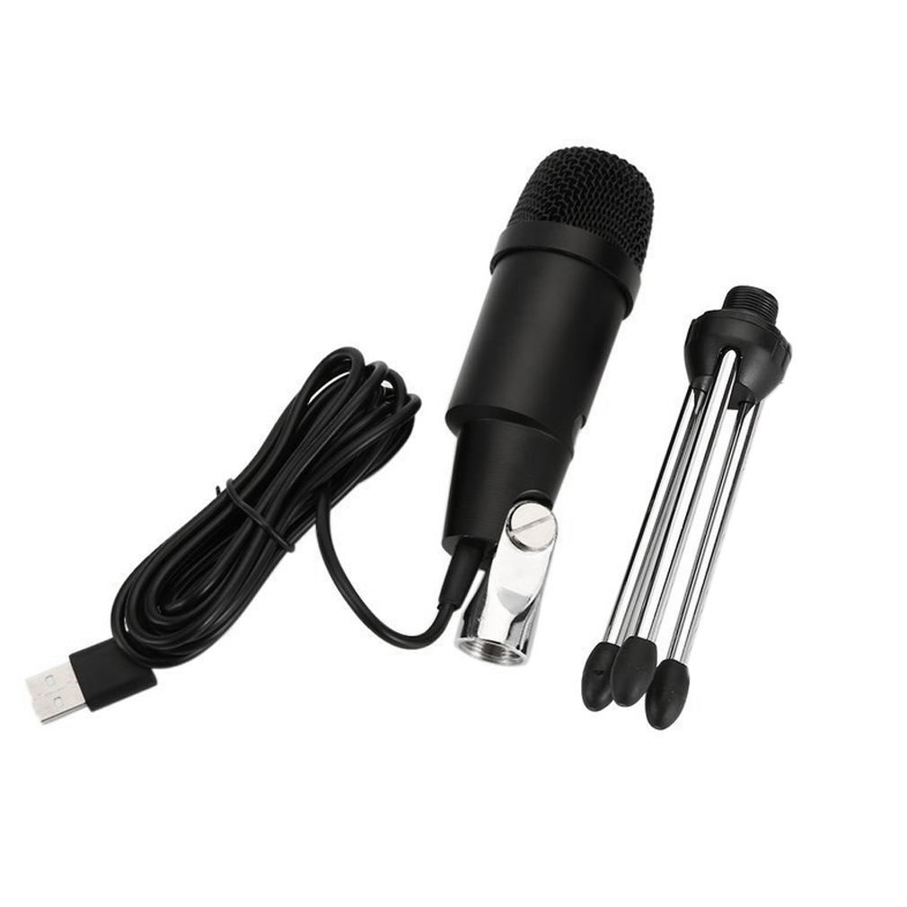 C330 Usb Microphone Karaoke Microphone Plastic and Metal Capacitor Microphone HeartShaped Pointing Black
