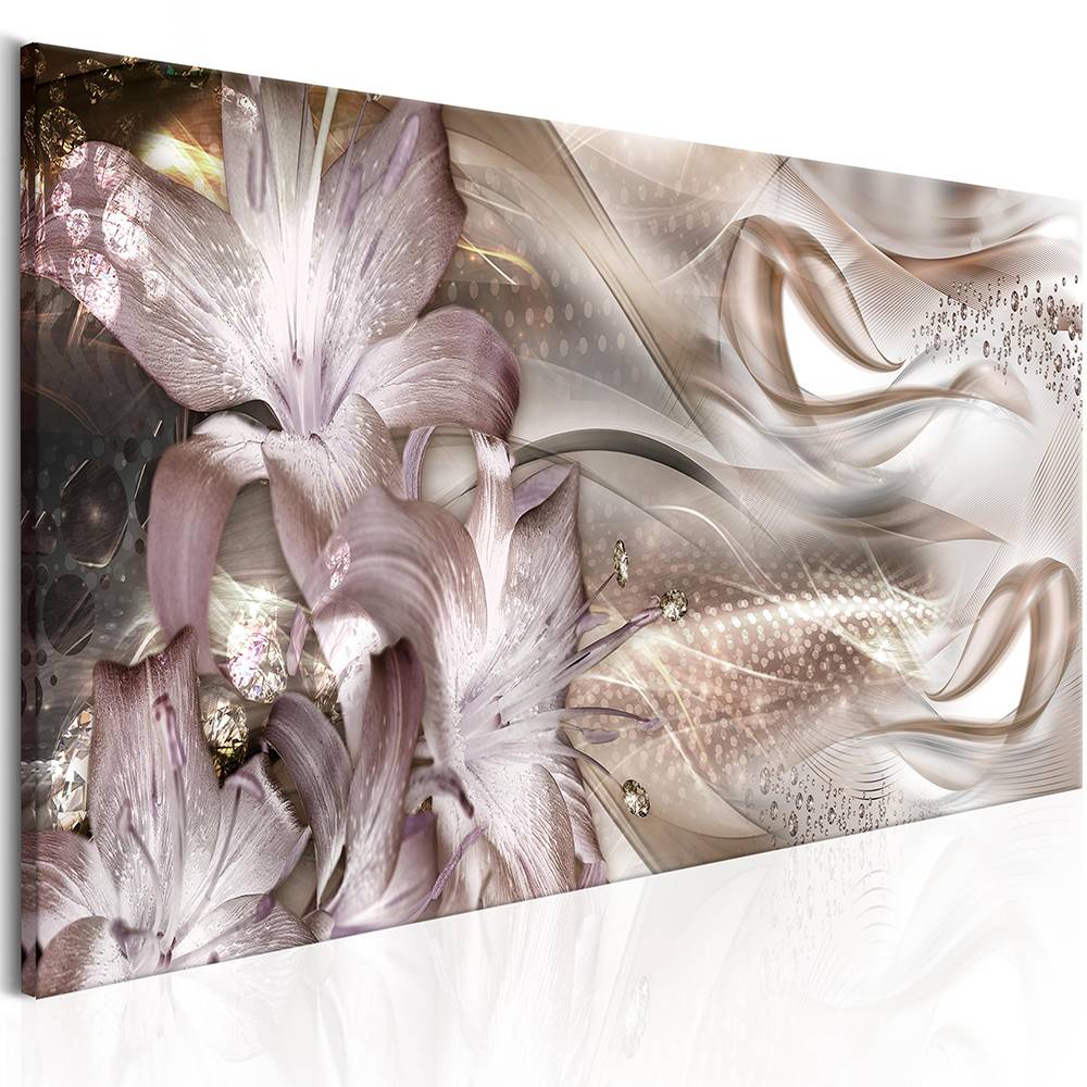 1 Pcs/set Diamond Flowers Purple Lilies Wall Art Decoration Abstract Modern Flowers Canvas Painting Gifts for Love