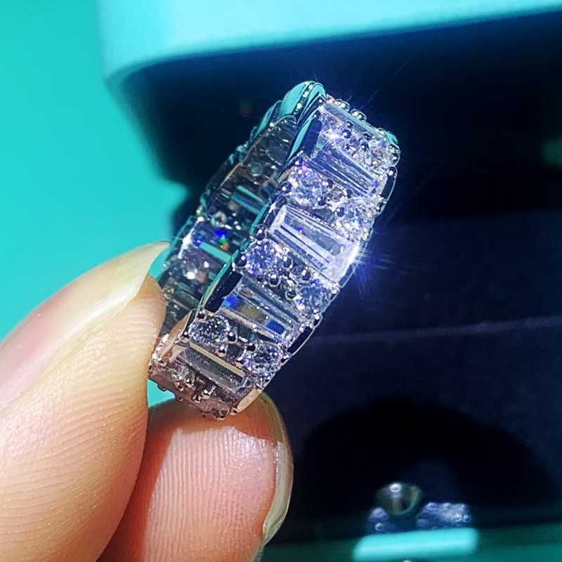 9 Style Victoira Ins Top Selling Women Fashion Jewelry 925 Sterling Silver Princess White Topaz CZ Diamond Gemstones Wedding Band Ring Gift