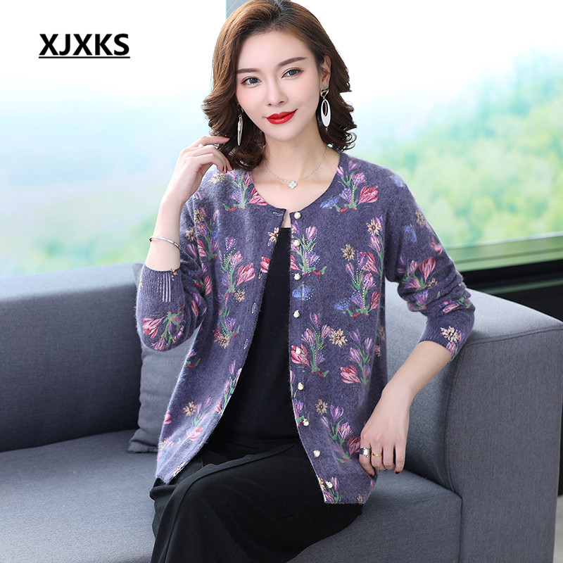 XJXKS Women Mink Cashmere Sweater Cardigan 2020 Spring New Loose Plus Size Fashion Printing Casual Women Cardigan Jacket, Navy blue
XJXKS Women Mink Cashmere Sweater Cardigan 2020 Spring New Loose Plus Size Fashion Printing Casual Women Cardigan Jacket, Navy blue