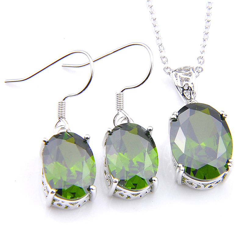 LuckyShine 5 Sets Ellipse Peridot Earrings and Pendant Necklace 925 Silver Women Fashion Zircon Wedding Jewelry Sets FREE SHIPPING!, Olive green
LuckyShine 5 Sets Ellipse Peridot Earrings and Pendant Necklace 925 Silver Women Fashion Zircon Wedding Jewelry Sets FREE SHIPPING!, Olive green
