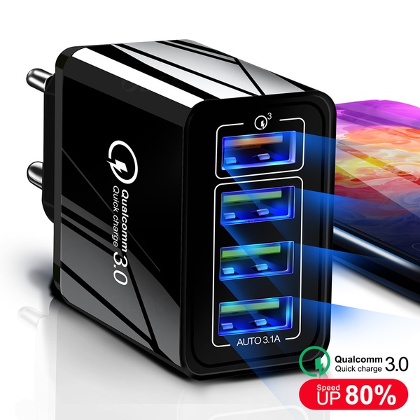 Quick Charge 3.0 USB Charger 48W 4 Ports Adapter QC 3.0 EU/US/UK Plug Wall Mobile Phone Fast Charger Home Wall Charger Travel Adapter
Quick Charge 3.0 USB Charger 48W 4 Ports Adapter QC 3.0 EU/US/UK Plug Wall Mobile Phone Fast Charger Home Wall Charger Travel Adapter
