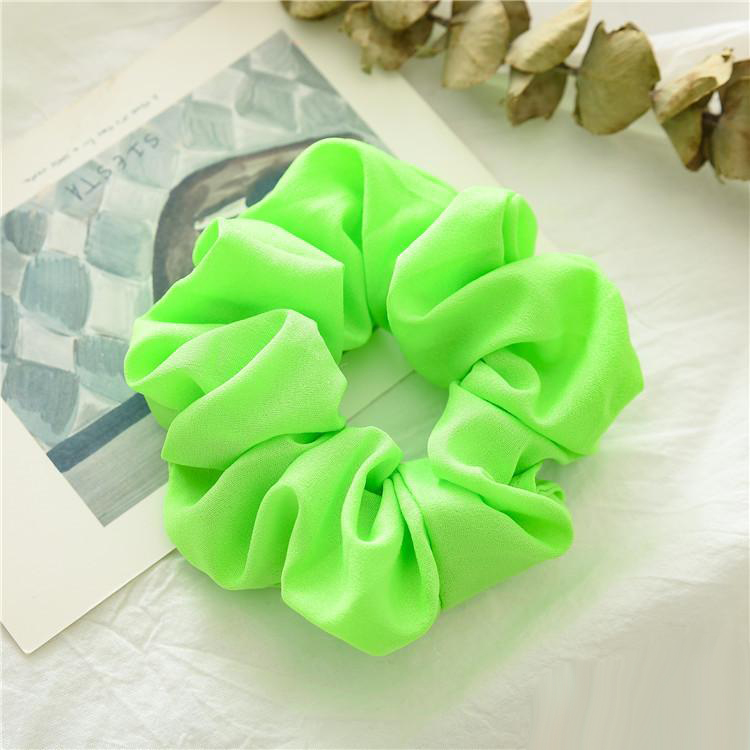 2019 Women Neon Scrunchies Elastic Hair Ties Girl Solid Color Ponytail Holders Fluorescent Color Bright Women Hair Accessories