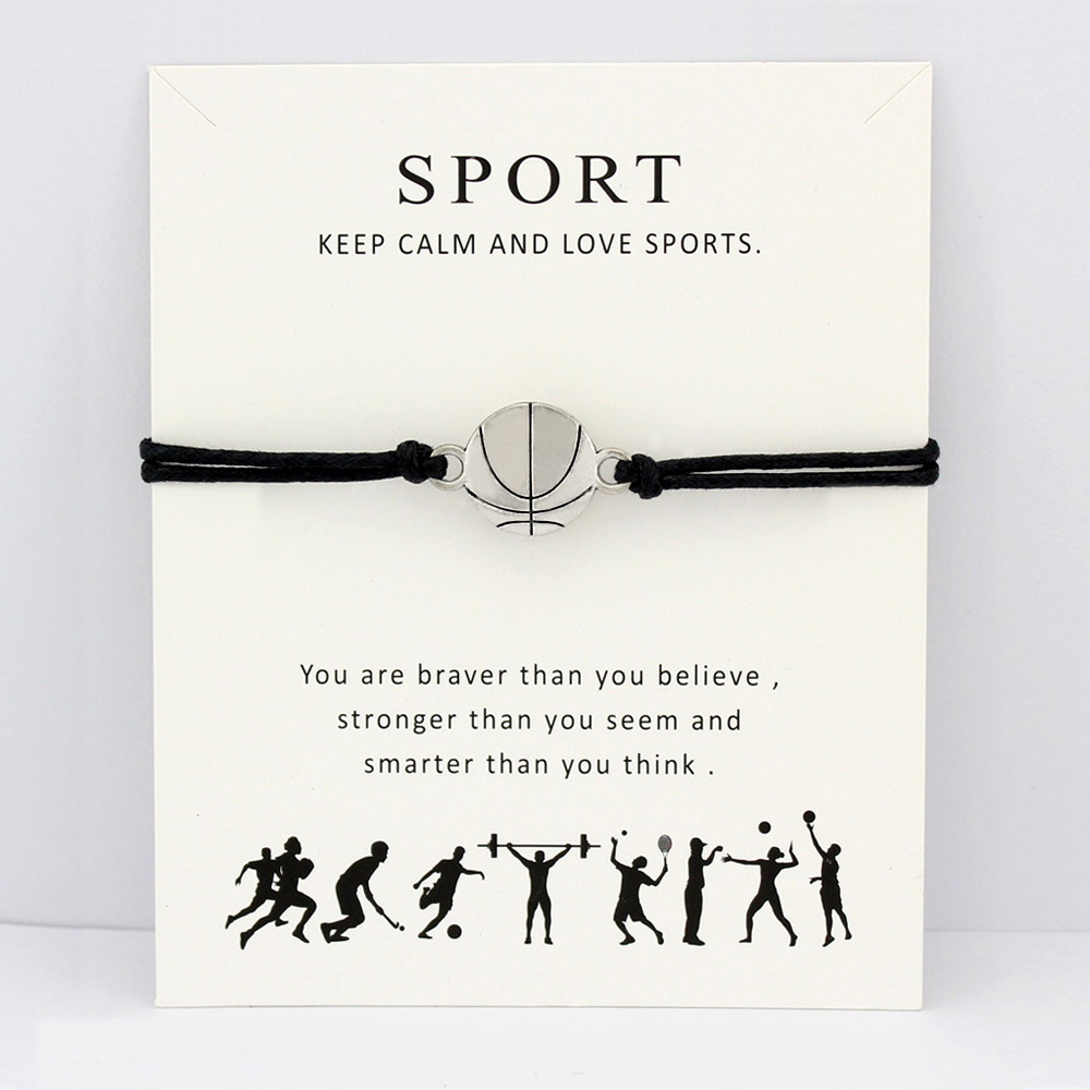 Fashion Basketball Volleyball Baseball Softball Soccer Ice Hockey Tennis Sports Charm Card Bracelets Women Men Jewelry Gift Custom Color
Fashion Basketball Volleyball Baseball Softball Soccer Ice Hockey Tennis Sports Charm Card Bracelets Women Men Jewelry Gift Custom Color