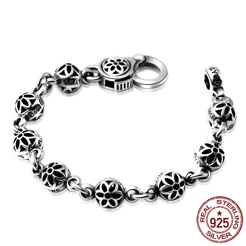 100% S925 sterling silver bracelet personality fashion retro versatile jewelry simple punk style cherry blossoms to send
100% S925 sterling silver bracelet personality fashion retro versatile jewelry simple punk style cherry blossoms to send