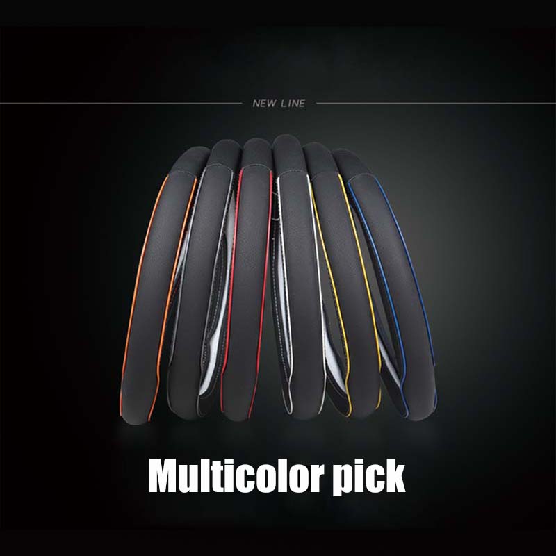 Soft Faux Leather Universal Steering Wheel Cover 38cm Car Styling Sport Auto Steering-wheel Covers Anti-slip Automotive Accessorie