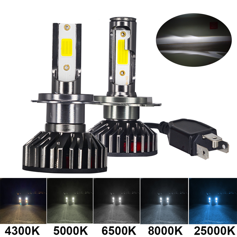 Auto Fog Light 12V Car Headlight H4 LED 3000K 4300K 5000K 6500K 8000K 25000K 9005 9006 LEDs Bulb