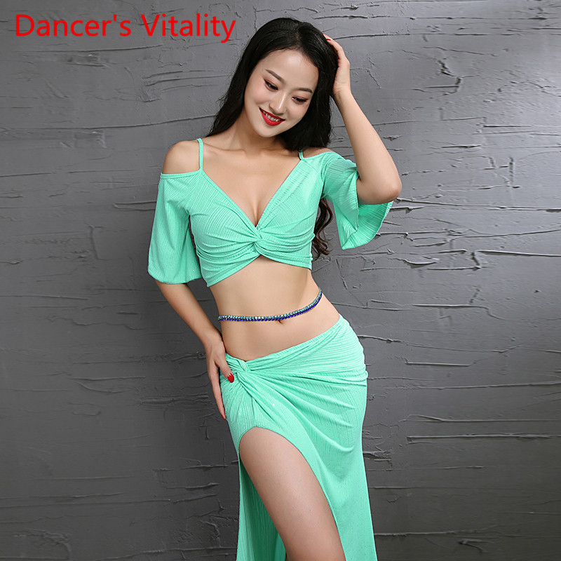 New Belly Dance Suit Flash Knitted Practice Clothing Fresh Dance Troupe Clothing Women Closthes Green Yellow Pink
New Belly Dance Suit Flash Knitted Practice Clothing Fresh Dance Troupe Clothing Women Closthes Green Yellow Pink