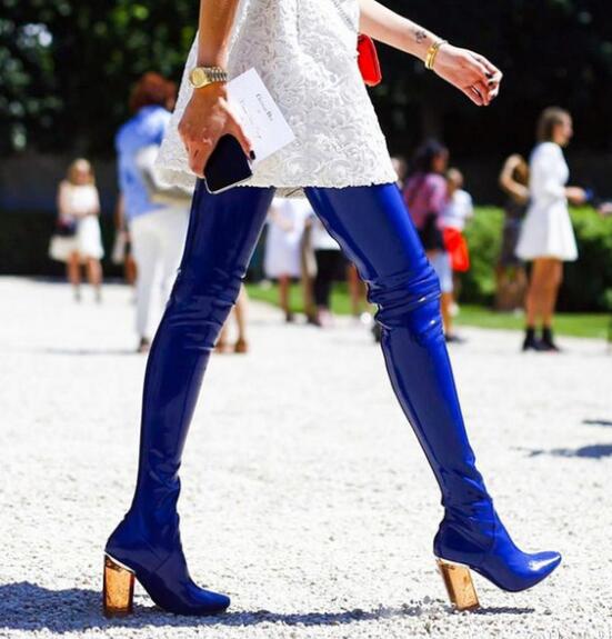 2019 Newest Sexy Patent Leather Thigh Boots Women Pointed Toe Clear Chunky High Heel Long Boots Women Fashion Over The Knee Boot, Red
2019 Newest Sexy Patent Leather Thigh Boots Women Pointed Toe Clear Chunky High Heel Long Boots Women Fashion Over The Knee Boot, Red