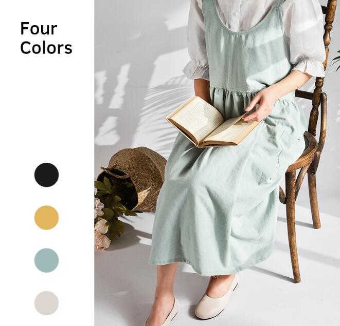 Cotton Skirt Apron Women Bib Apron Coffee shops and flower