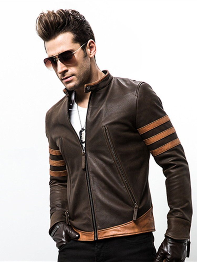 2018 Zippers Jacket Mens High-end Wolverin PU Leather Motorcycle Leather Logans Bomber Jacket Casual Outwearr Mans Coats Jacket V191202, Coffee
2018 Zippers Jacket Mens High-end Wolverin PU Leather Motorcycle Leather Logans Bomber Jacket Casual Outwearr Mans Coats Jacket V191202, Coffee