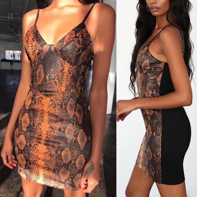KANCOOLD Sexy Women Bodycon Club Dress Summer Mini Dress Fashion Women Sleeveless Sling Snake Print Mini Party Dresses Vestidos, Brown
KANCOOLD Sexy Women Bodycon Club Dress Summer Mini Dress Fashion Women Sleeveless Sling Snake Print Mini Party Dresses Vestidos, Brown