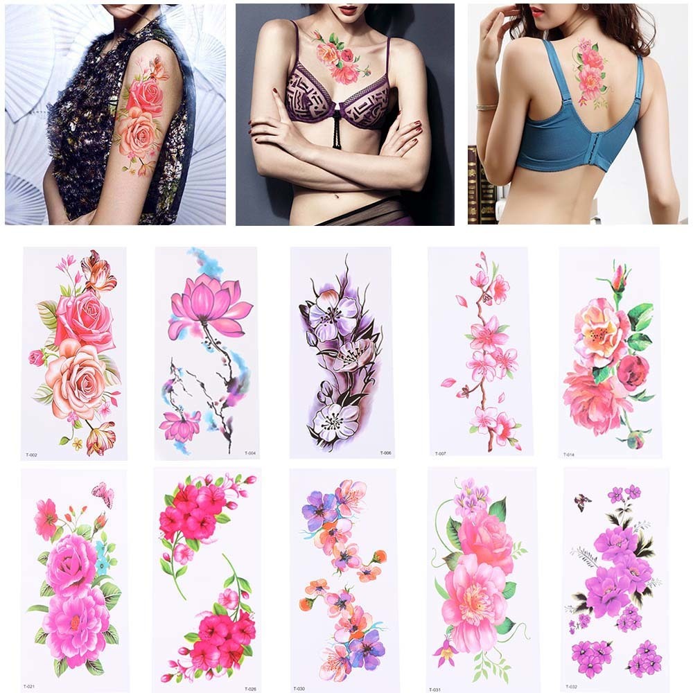 1pcs Sexy 3d Flowers Waterproof Stickers For Women Lady New Temporary Tattoo Stickers Beauty Body Art Beauty Makeup Tool
