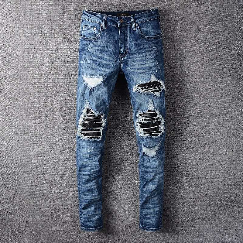 Fashion Mens stylist Jeans 19FW Mens Motorcycle Biker Retro Ripped Jeans Men Women All-match Slim Fit Skinny Jeans Denim Pants, Blue
Fashion Mens stylist Jeans 19FW Mens Motorcycle Biker Retro Ripped Jeans Men Women All-match Slim Fit Skinny Jeans Denim Pants, Blue
