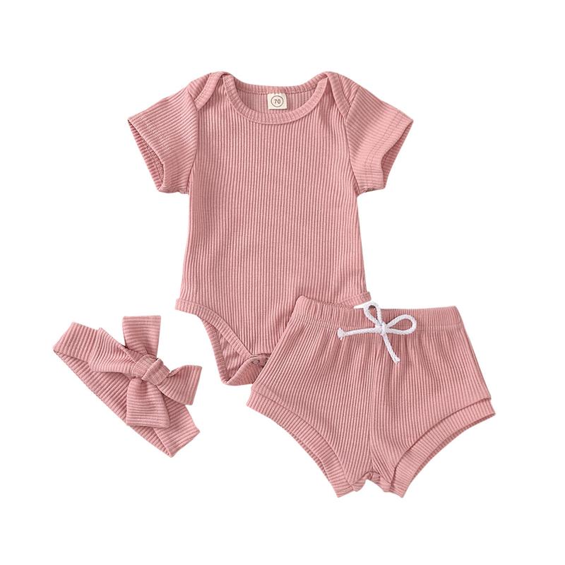 3pcs Fashion New Baby Girls Clothes Newborn Baby Solid Short Sleeve Bodysuits Shorts Headband Set Infant Toddler Outfits 1-3T, Blue
3pcs Fashion New Baby Girls Clothes Newborn Baby Solid Short Sleeve Bodysuits Shorts Headband Set Infant Toddler Outfits 1-3T, Blue