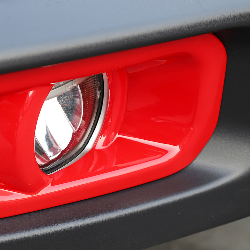 ABS Front Bumper Fog Light Decoration Red For Jeep Wrangler JL Sahara 2018+ Auto Internal Accessories