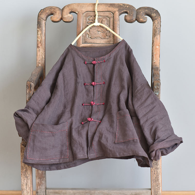 Women Loose Solid Color Linen Jacket Ladies Vintage Plus Size Coat Female 2020 Flax Tops Outerwear, Black
Women Loose Solid Color Linen Jacket Ladies Vintage Plus Size Coat Female 2020 Flax Tops Outerwear, Black