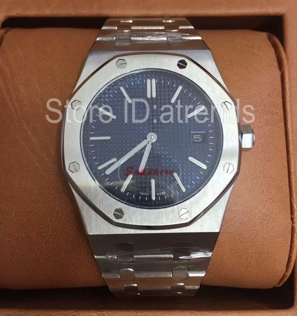 Top Fashion Quartz Watch Men Gold Silver Dial 39mm Sapphire Glass Classic Design Wristwatch Elegant Full Stainless Steel Clock 612E, Silver blue
Top Fashion Quartz Watch Men Gold Silver Dial 39mm Sapphire Glass Classic Design Wristwatch Elegant Full Stainless Steel Clock 612E, Silver blue