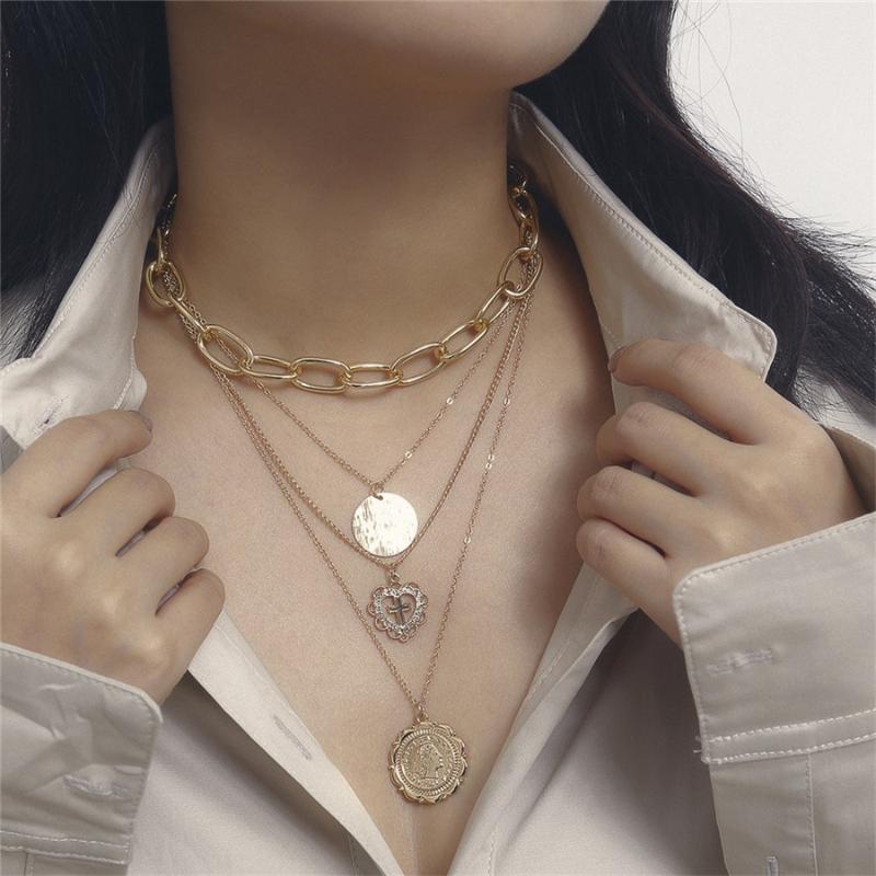 New Fashion Ladies Necklace Creative Love Round Alloy Multi-layer Pendant Chain Necklace Women Jewelry Gifts Hot Sale Y20
New Fashion Ladies Necklace Creative Love Round Alloy Multi-layer Pendant Chain Necklace Women Jewelry Gifts Hot Sale Y20