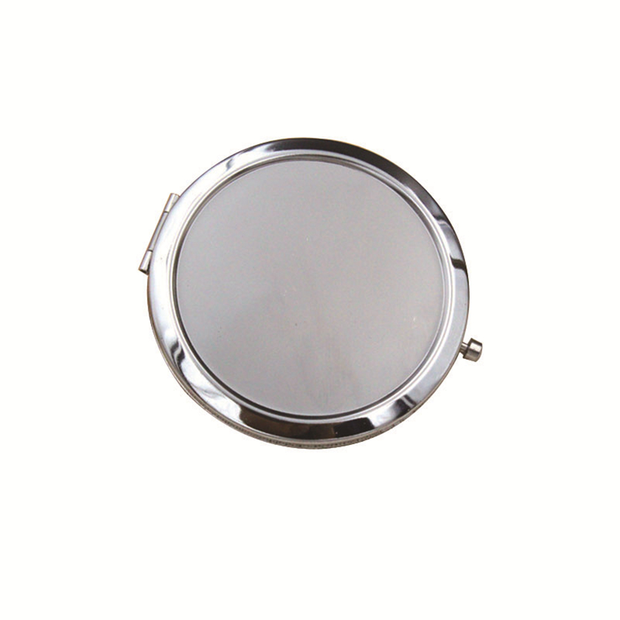 Round Silver Mini Compact Mirrors Women Lady Girl Mini Beauty Metal Make Up Cosmetic Makeup Round Pocket Mirror Espejo De Bolsillo Redondo De Maquilla