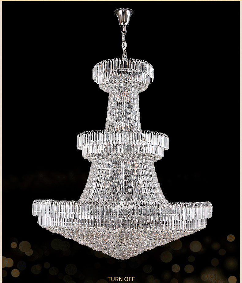 American Crystal Chandeliers Lights Fixture LED Modern Chandelier European Home Hotel Hall Lobby Parlor Big Long Stair Way Hanging Lamp