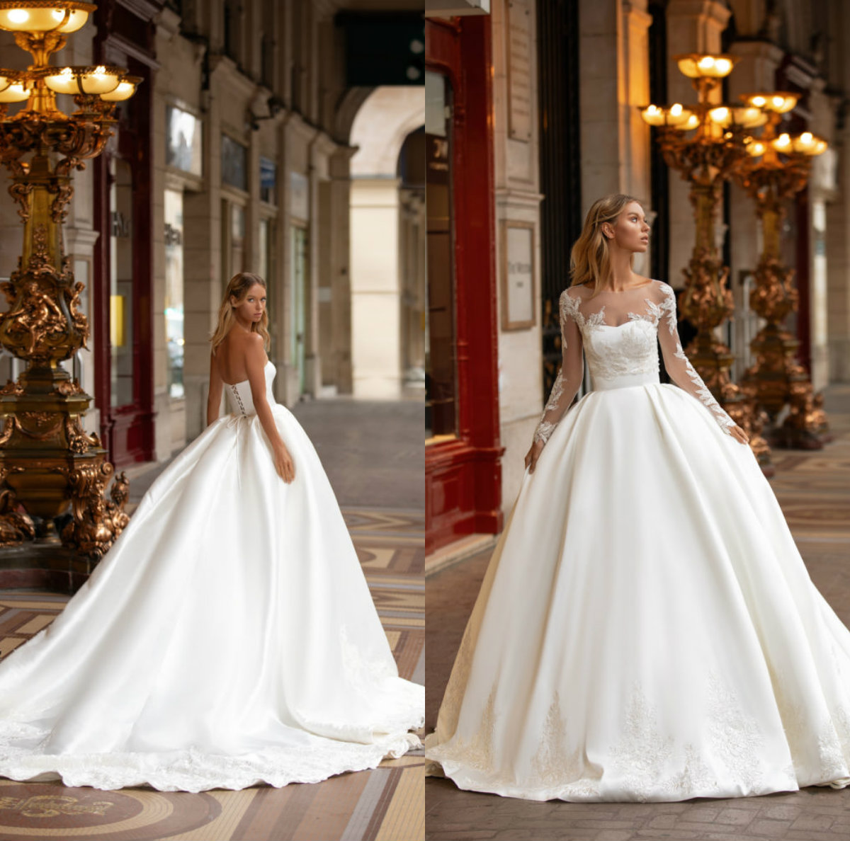 Milla Nova 2021 Wedding Dresses with Long Sleeves Jacket Appliques Beach Bridal Gowns Custom Made Sweep Train A-Line Wedding Dress, Silver
Milla Nova 2021 Wedding Dresses with Long Sleeves Jacket Appliques Beach Bridal Gowns Custom Made Sweep Train A-Line Wedding Dress, Silver