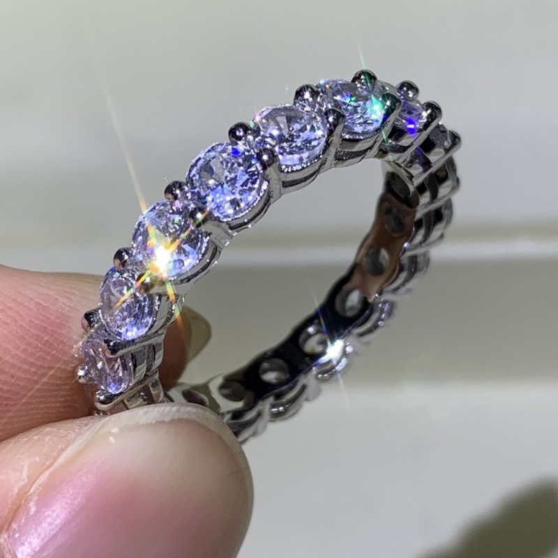 Sterg Sier Couple Rings: Dia Cut Wedding Ring Bridal Set