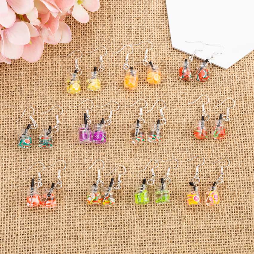 1pair Multicolor glass cup with fruit drop earrings Juice cup For Women Children Birthday Gift
1pair Multicolor glass cup with fruit drop earrings Juice cup For Women Children Birthday Gift