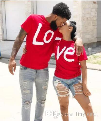 2020 Tee Shirt Women Men T Shirt Cotton LO VE Red Basic High Quality T-shirts Female Casual Tops Short Sleeve O Neck Femme 2019
