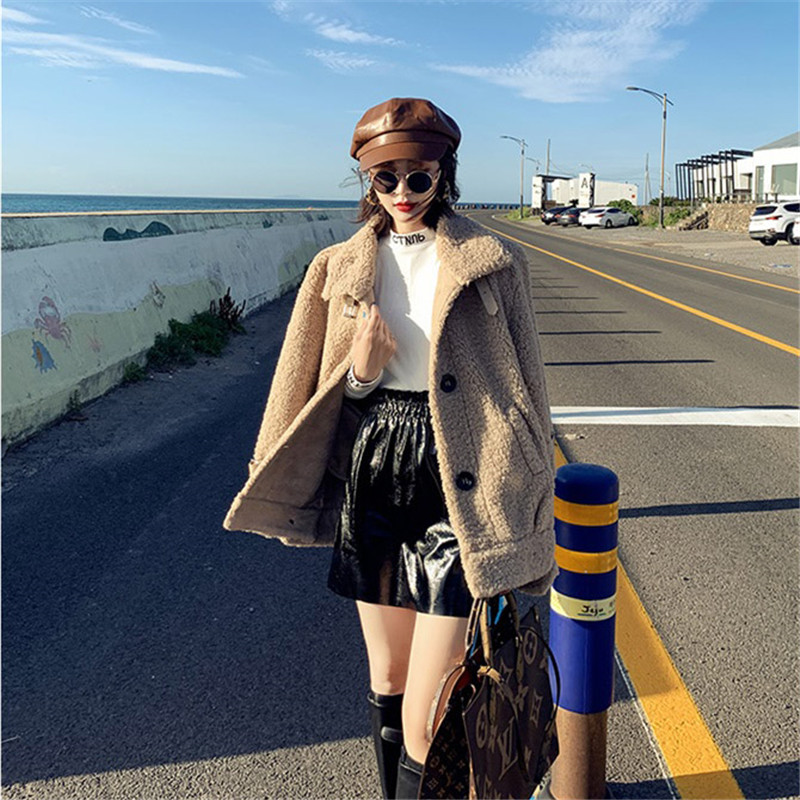 Women short jacket 2019 Autumn Winter New Faux Lambswool Furry Women Coat Camel Color Single Breasted Pocket Female Jacket YH480
Women short jacket 2019 Autumn Winter New Faux Lambswool Furry Women Coat Camel Color Single Breasted Pocket Female Jacket YH480