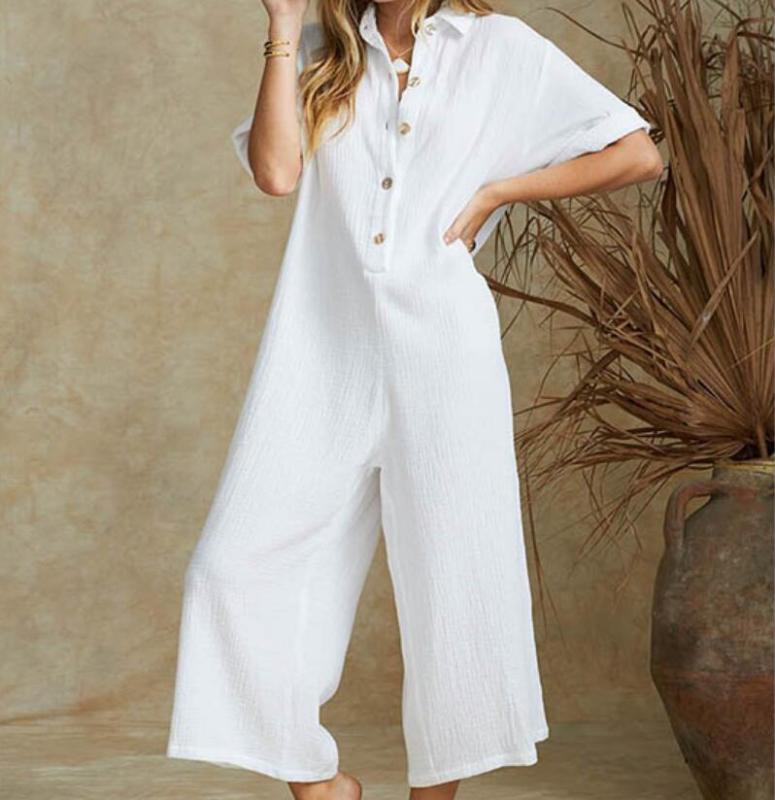 2020 women Super Comfy Jumpsuit Fashion Trend Loose Piece Trousers Elegant Solid short sleeve jumpsuit, Khaki
2020 women Super Comfy Jumpsuit Fashion Trend Loose Piece Trousers Elegant Solid short sleeve jumpsuit, Khaki