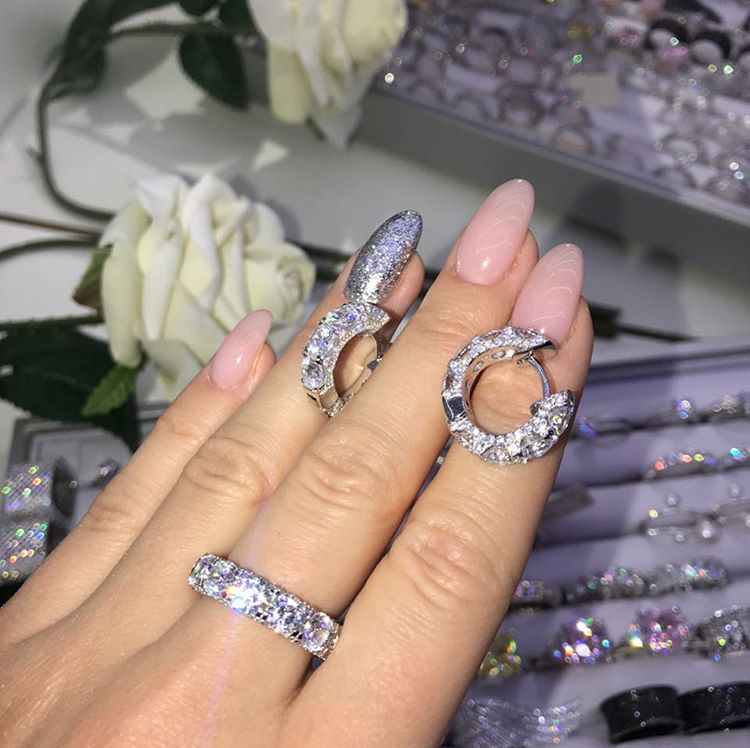 Fashion- New Multi Layer Cubic Zircon Micro Paved Full CZ Hoop Earrings for Women Korean jewelry 925 Sterling Silver Jewelry