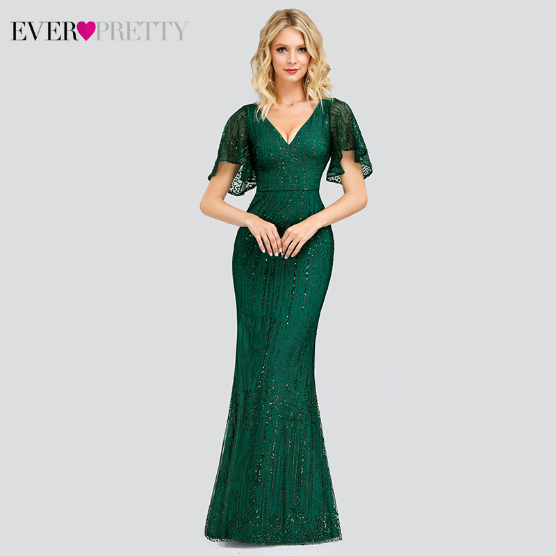 Elegant Mermaid Prom Dresses Long Ever Pretty Sequined V-Neck Short Sleeve Sparkle Formal Party Gowns Vestido Largo Elegante CJ191220, Dark green
Elegant Mermaid Prom Dresses Long Ever Pretty Sequined V-Neck Short Sleeve Sparkle Formal Party Gowns Vestido Largo Elegante CJ191220, Dark green