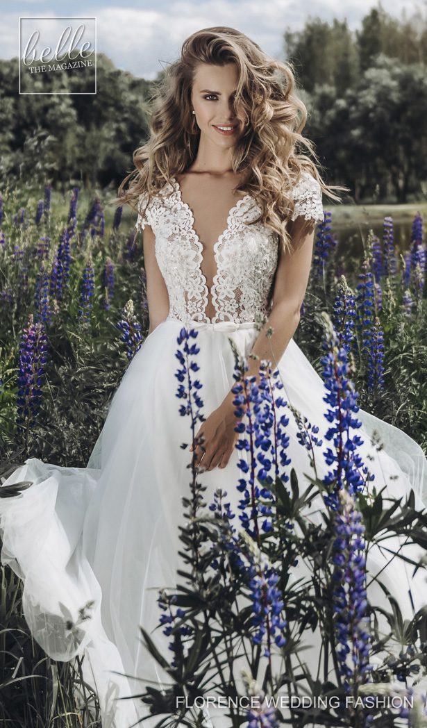 country florence wedding dresses lace applique cap sleeve backless tulle bridal gowns plus size beach robe de marie