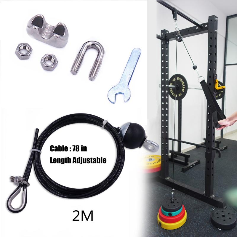 2M Gym Cable Fitness Pulley Length Adjustable Heavy Duty Steel Wire Rope Thick 5mm for Home Gym Cable Machin Workout Accessories
2M Gym Cable Fitness Pulley Length Adjustable Heavy Duty Steel Wire Rope Thick 5mm for Home Gym Cable Machin Workout Accessories