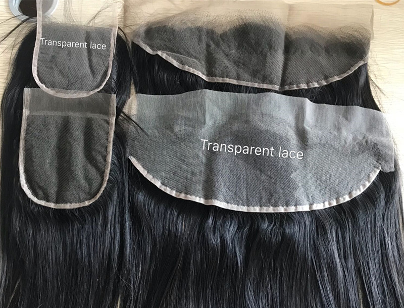 Transparent Straight 13x4 Lace Frontal Closures With Pre-plucked Hairline and Baby Hair Free Part 100% Unprocessed Virgin Human