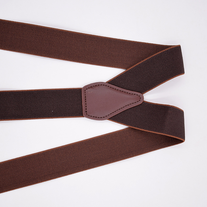 Male Suspenders Leather Jacquard 3 clips western-style trousers Man braces cinturino Adjustable Suspender 7 color braces bretel