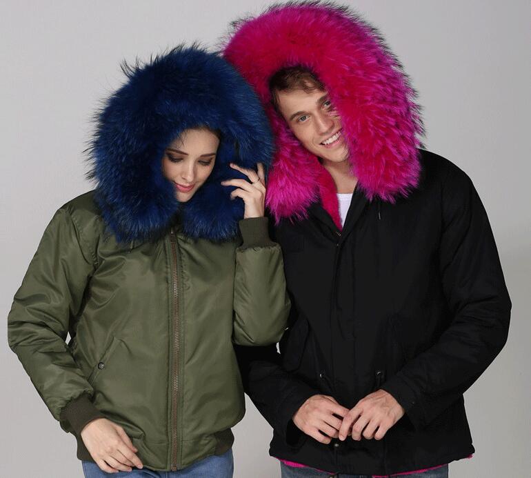 Couple style blue raccoon fur blue rabbit furs lining bomber nylon jackets rose raccoon fur trim rose rabbit furs lining men black parkas, As the picture
Couple style blue raccoon fur blue rabbit furs lining bomber nylon jackets rose raccoon fur trim rose rabbit furs lining men black parkas, As the picture
