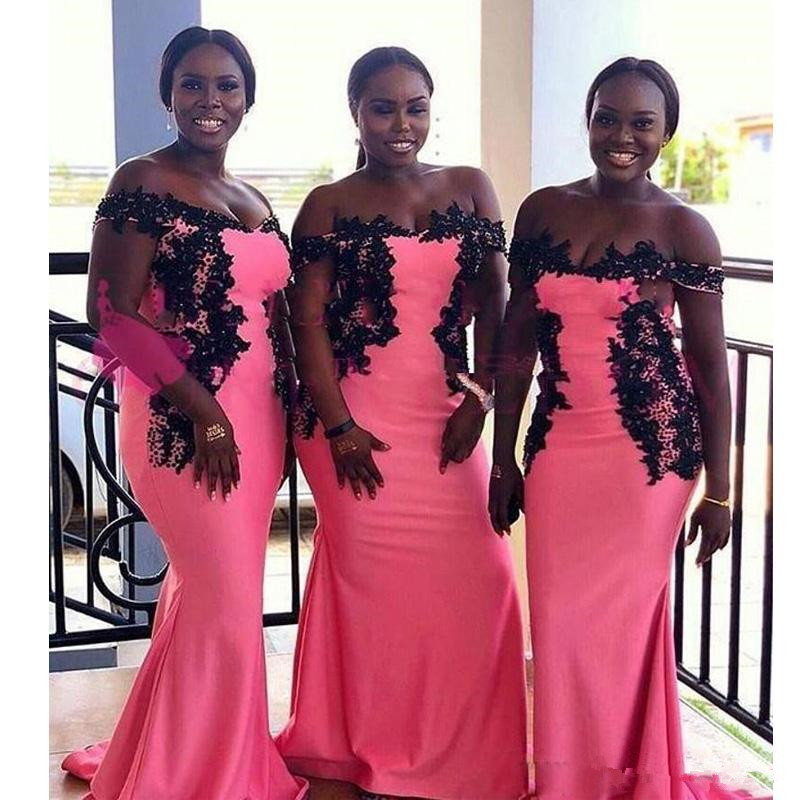 Watermelon Off the Shoulder Long Bridesmaid Dresses Black Appliques Africa Wedding Guest Dress Satin Black Girls Prom Gown Z9
Watermelon Off the Shoulder Long Bridesmaid Dresses Black Appliques Africa Wedding Guest Dress Satin Black Girls Prom Gown Z9