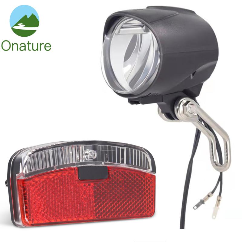 Bike Lights Onature Updated Dynamo Bicycle Light Set Both With Parking Front Have Switch ON/OFF LED
