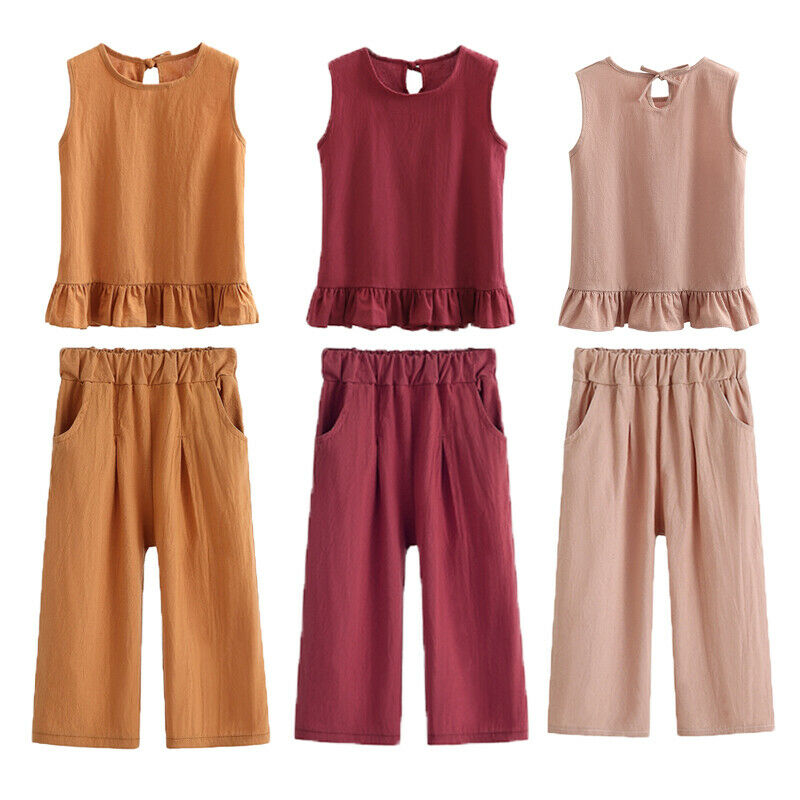 4-6Years 2pcs Kids Baby Girl Casual Solid Sleeveless Ruffle Top Shirt+Pants Outfit Set
4-6Years 2pcs Kids Baby Girl Casual Solid Sleeveless Ruffle Top Shirt+Pants Outfit Set