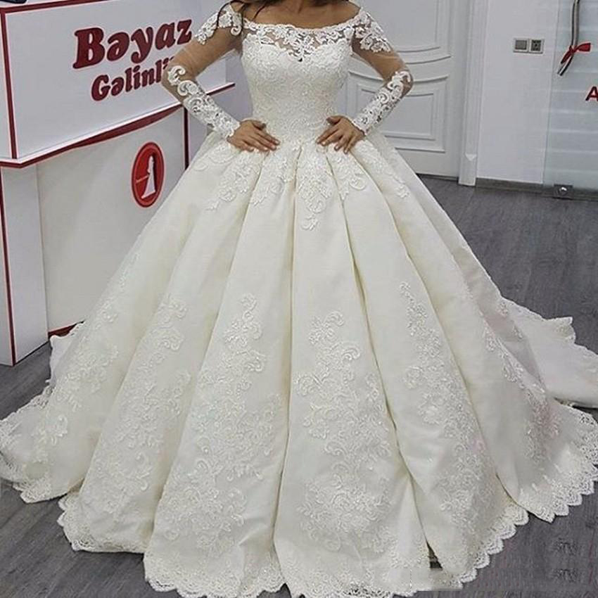 Long Sleeves Lace Ball Gown Wedding Dresses 2020 with Appliques Scoop Neck Sweep Train Lace Up Back Tulle Wedding Bridal Gowns, Black
Long Sleeves Lace Ball Gown Wedding Dresses 2020 with Appliques Scoop Neck Sweep Train Lace Up Back Tulle Wedding Bridal Gowns, Black