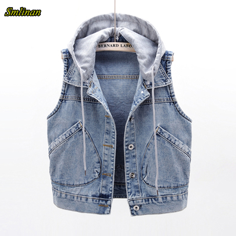 Smlinan Hooded Sleevless Denim Waistcoat Coat Women Spring Autumn Single Breasted Casual Vintage Streetwear Jacket Vest Female, Wathet 
Smlinan Hooded Sleevless Denim Waistcoat Coat Women Spring Autumn Single Breasted Casual Vintage Streetwear Jacket Vest Female, Wathet