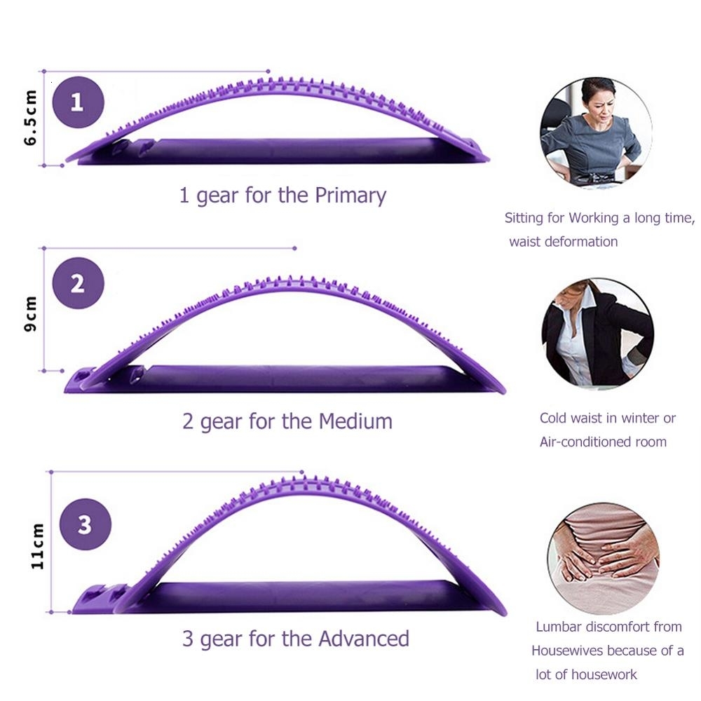 1pc Back Stretch Equipment Massager Magic Stretcher Fitness Lumbar Support Relaxation Spine Pain Relief Corrector Health Care LY191203