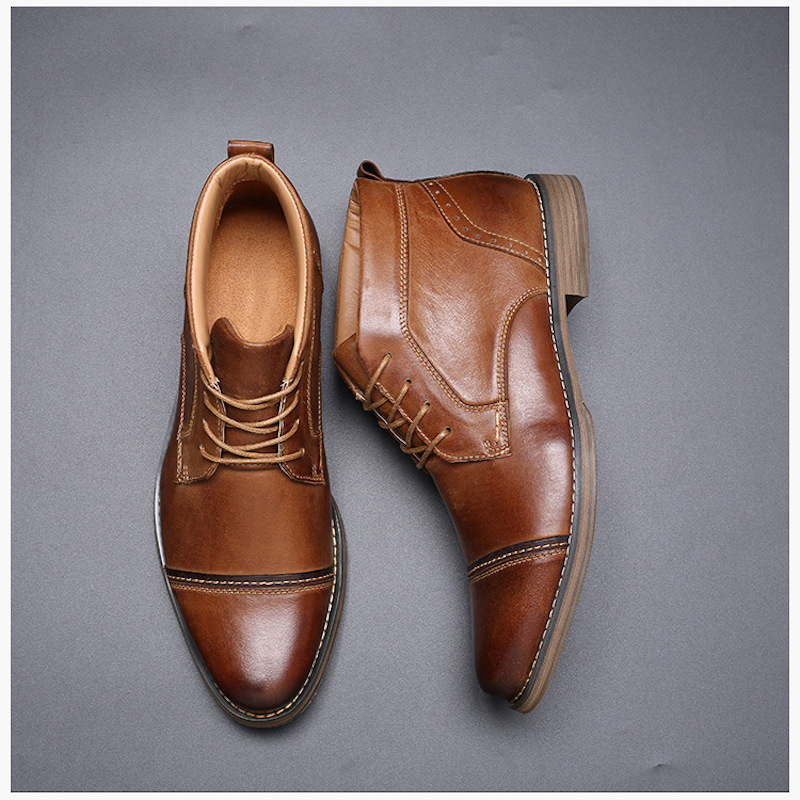 Men Genuine Leather Business Shoes Luxury Designer Top Quality Casual Dress Shoes Comfortable Breathable Wedding Party Shoes