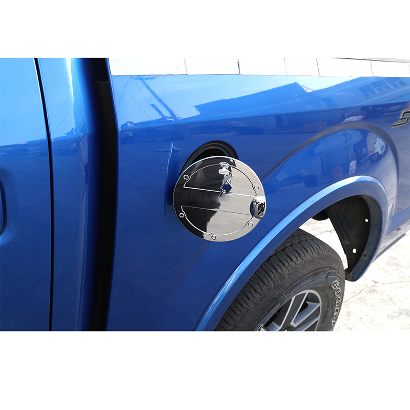 Chrome Gas Door Fuel Tank Oil Cap Cover With Lock For Ford F150 Car Accessories