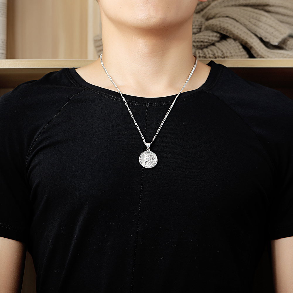 Engraved Jesus Pattem Pendants Necklace 316 Stainless Steel Men Women Religious Jewelry