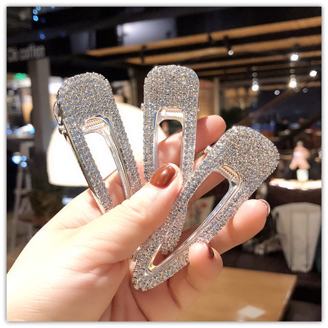 Crystal Hair Clips for Women Girls Fashion Hair Barrettes Decorative Bling Hairpins Rhinestone Bobby Pin Metal Hair Accessories