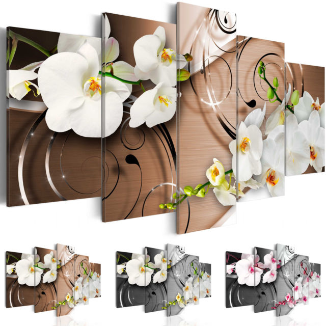 Unframe Modern Oil Painting on Canvas Abstract Flower Orchid Wall Decor Hanging Decor for Living Room High Quality,Choose Color And Size